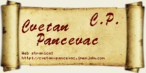 Cvetan Pančevac vizit kartica
